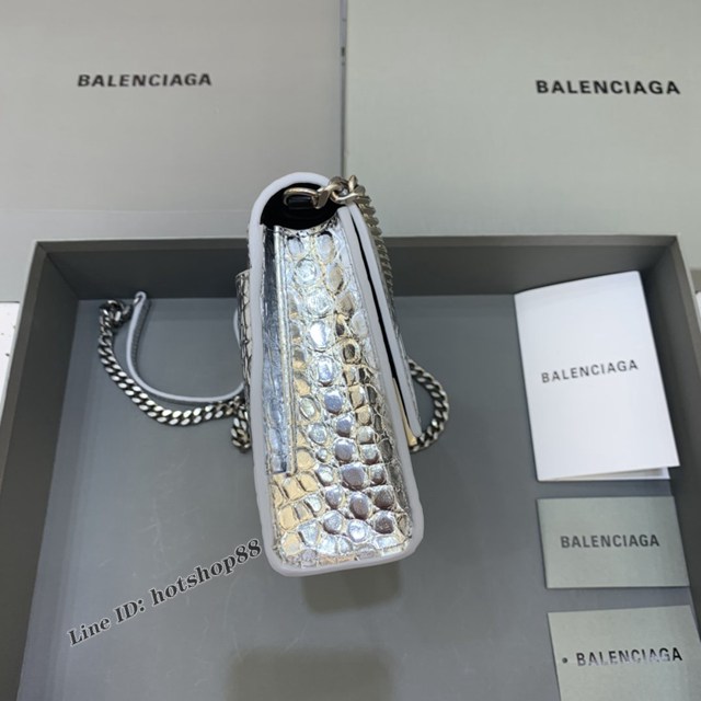 Balenciaga專櫃爆款鱷魚紋鏈條包女士肩背包 巴黎世家沙漏鏈條斜挎包 fyj1890